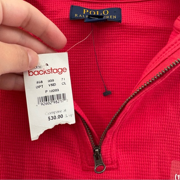 Polo Ralph Lauren boys L (14/16) Red Sweatshirt 1/4 Zip Up Neck - Picture 3 of 6